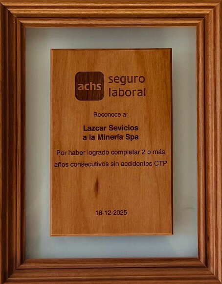 Certificado ACHS Lazcar